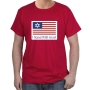 I Stand With Israel T-Shirt - American Flag. Variety of Colors - 5