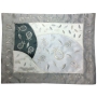 Grey Pomegranate Challah Cover with Grey Border - 1