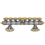 Miniature Upside Down Gold Plated Jeweled Candlesticks/Hanukkah Menorah  - 1