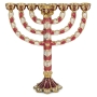 Enameled and Jeweled Patterned Classic Miniature Menorah (2 Color Options) - 2