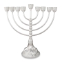 Ornate Silver-Plated Traditional Hanukkah Menorah  - 1