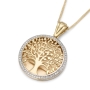 Large 14K Gold Diamond Tree of Life Necklace (Choice of Color) - 5