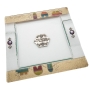 Lily Art Hand-Painted Glass Matzah Tray With Jerusalem Motif - 1