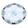 Lily Art Hand-Painted Glass Seder Plate With Pomegranate Design (Light Blue) - 1