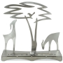 Shraga Landesman Deer and Acacia Tree Hannukah Menorah - 1