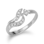 Luxurious 14K White Gold Ring With Diamond Floral Design - 2