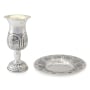 Luxurious 925 Sterling Silver Plated Kiddush Cup Set - Foliate Chasing - 3