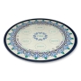 Lily Art Glass Seder Plate with Pomegranate Motif in Blue  - 4