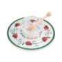 Lily Art Glass Rosh Hashanah Honey Dish & Wooden Honey Spoon – Pomegranate Design - 3