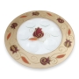 Lily Art Rosh Hashanah Glass Plate with Gold Pomegranate Border   - 1