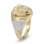 Majestic Lion of Judah 14K Gold Men's Ring With Diamond Accent (Choice of Colors) - 4