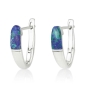 Marina Jewelry 925 Sterling Silver English Lock Earrings With Eilat Stone - 1