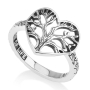 Marina Jewelry 925 Sterling Silver Tree of Life Heart Ring  - 1