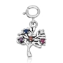 Marina Jewelry Tree of Life with Mixed Coloured Stones Clip-on Charm - 1