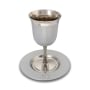 Enamel Embossed Kiddush Cup and Saucer (Choice of Colors) - 4