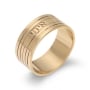 Men's Sterling Silver Striped Ring with Hebrew Name Engraving - 2