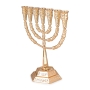 Elegant Seven-Branched Menorah With Jerusalem Motif (Variety of Colors) - 2