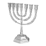 Elegant Seven-Branched Menorah With Jerusalem Motif (Variety of Colors) - 4