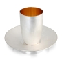 Sterling Silver Kiddush Cup and Saucer with Gentle Ribbed Design - 2