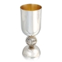 Sterling Silver Kiddush Cup with Spherical Frame Stem Design - 2