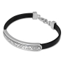 Sterling Silver and Leather Bracelet with Engraved Priestly Blessing - 1
