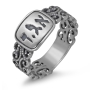 Sterling Silver Aleph-Lamed-Daled Lace Ring - 1