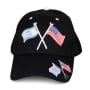 American and Israeli Flags Black Baseball Cap  - 1