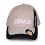 Jerusalem Israel Baseball Cap – Black and Beige  - 1