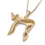 14K Gold Modern Chai Pendant Necklace (Choice of Colors) - 3