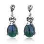 Marina Jewelry Sterling Silver Eilat Stone Crown Drop Earrings - 1