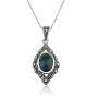 Marina Jewelry Sterling Silver Eilat Stone Curlicue Necklace - 1