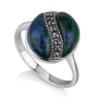 Marina Jewelry Sterling Silver Split Circle Eilat Stone Ring - 1