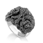 Marina Jewelry Sterling Silver Marcasite Ring with Eilat Stone  - 1