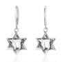 Marina Sterling Silver Star of David and Chai Earrings - 1
