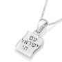 Sterling Silver Am Yisrael Chai Israeli Flag Pendant Necklace - 3