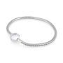 Sterling Silver Charm Bracelet - Snake Chain with Ball Clasp - 1