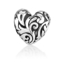 Marina Jewelry Sterling Silver Baroque Heart Bead Charm - 1