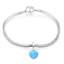 Marina Jewelry Blue Opal Heart Pendant Charm - 3