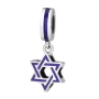 Marina Jewelry Silver Purple Enamel Star of David Pendant Charm - 1