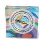 Jordana Klein Multicolored Glass Cube With Circular Home Blessing (Hebrew/English) - 1