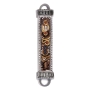 Yair Emanuel Aluminum Mezuzah with Embroidered Beads-Gold/Brown - 1