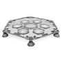 Nadav Art 925 Sterling Silver Seder Plate With Majestic Design and Amethyst Stones - 1