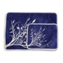 Navy Blue Tallit and Tefillin Bag Set With Tree of Life Design - 2