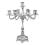 Nickel Plated 7-Branch Candelabra with Filigree Pattern - 1