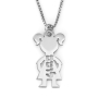 Sterling Silver or Gold Plated English / Hebrew Kids' Names Mother Necklace - 3