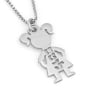 Sterling Silver or Gold Plated English / Hebrew Kids' Names Mother Necklace - 2