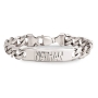 Men's Sterling Silver Hebrew Name Thick Chain Bracelet - 1