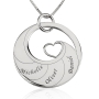 Hebrew Name Necklace for Mothers with Heart - Silver or Gold Plated - Hebrew or English - 5