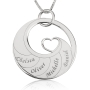 Hebrew Name Necklace for Mothers with Heart - Silver or Gold Plated - Hebrew or English - 6