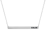 Sterling Silver Horizontal Bar Hebrew Name Necklace - 7